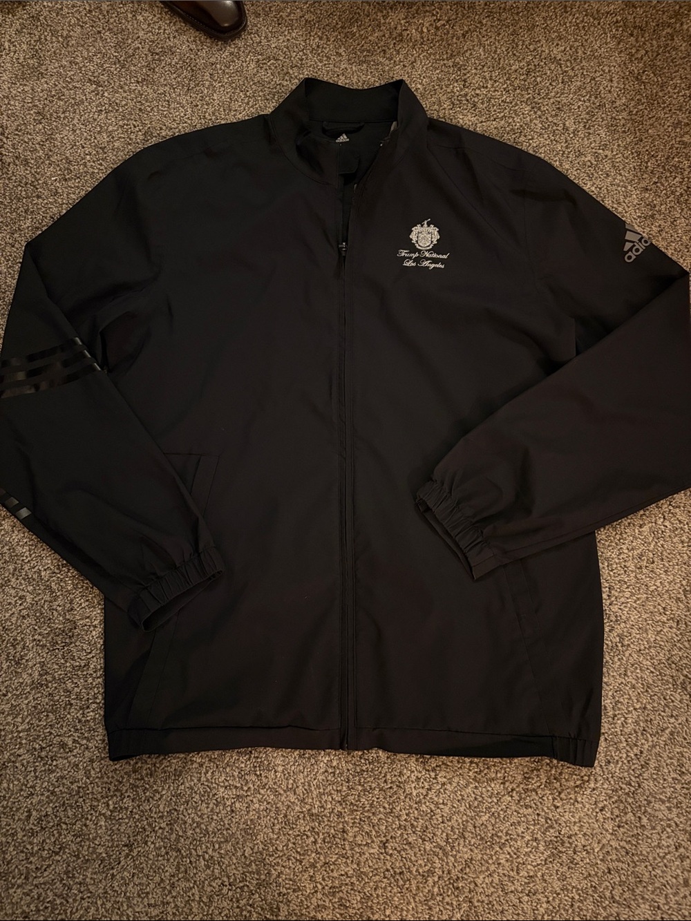 Adidas Trump National Golf Black Full-Zip Men's Windbreaker